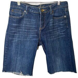 Kut from The Kloth Women’s Dark Wash Denim Cutoff Bermuda 5-Pocket Shorts-6